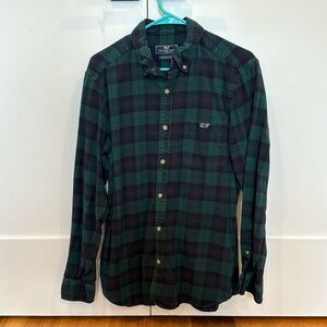 Vineyard Vines Men’s Holiday Plaid Flannel Button Down Shirt Size Medium